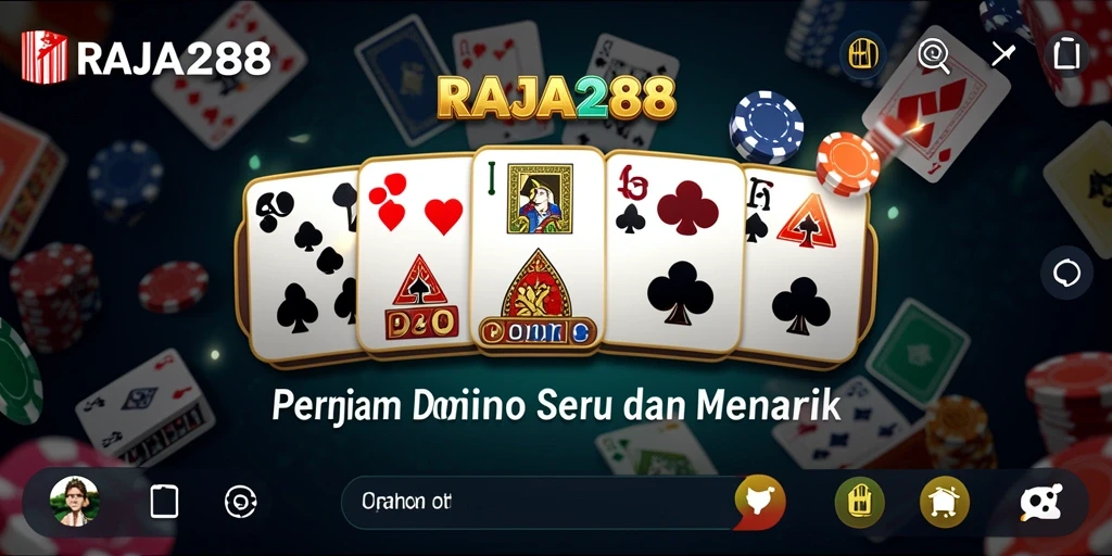 Screenshot utama RAJA288 menampilkan gameplay Domino yang seru.